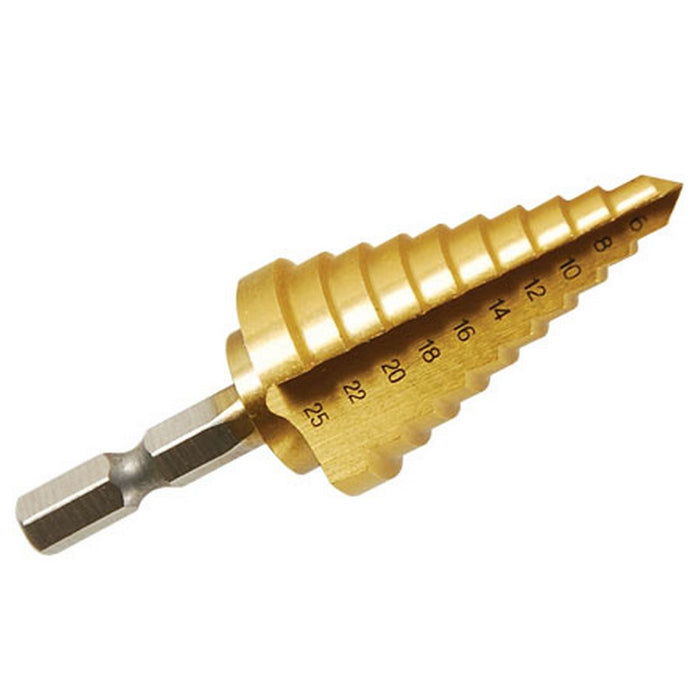 DNA TOOL STEP DRILL 6 - 25MM  10 STEPS TITANIUM COATED